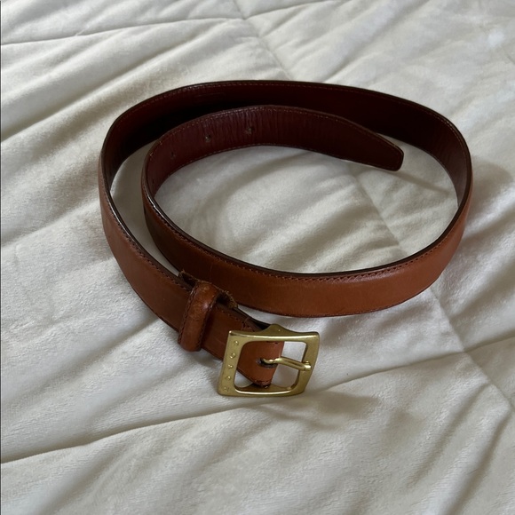 Coach Brown Leather Belt with Gold Buckle - Picture 1 of 4